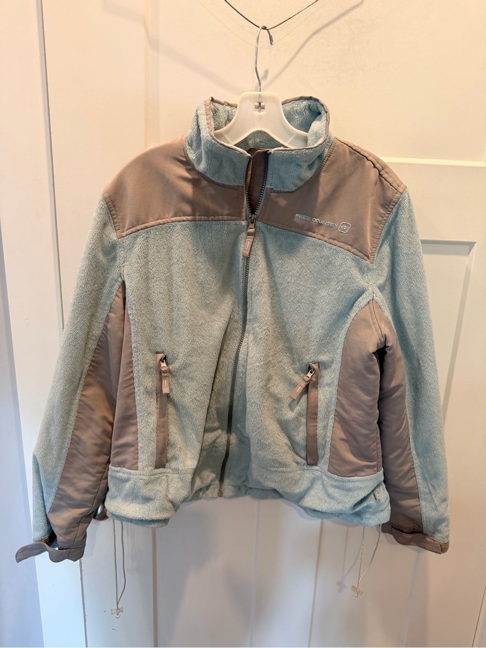 Free Country Aqua Gray Full Zip Fleece Jacket Womens Outdoor Coat XL